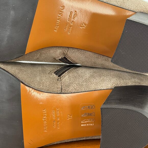 Aquatalia Faylynn Suede Weatherproof Boot Women's SZ 12 Brown Zip Point NEW $695 - Picture 7 of 10